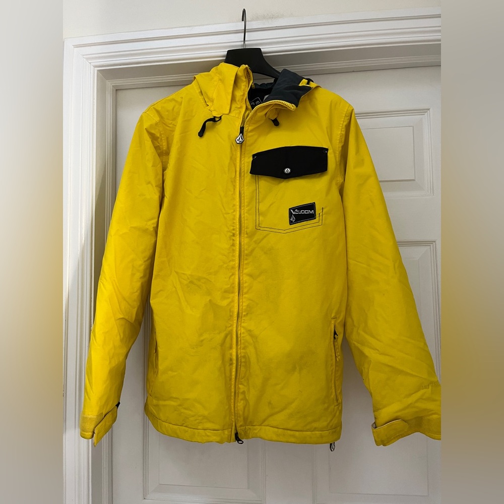 Volcom Yellow Hooded Jacket men’s size small